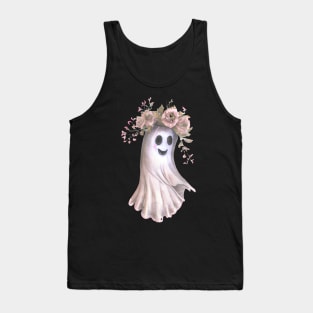 Boho Floral Cute Ghost Tank Top